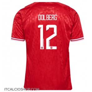 Danimarca Kasper Dolberg #12 Prima Maglia Europei 2024 Manica Corta